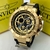 Relógio Invicta Skeleton Noma lll Skull Dourado Preto a prova dágua - comprar online