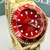 Relógio Rolex Submariner Dourado Vermelho linha Gold a prova dagua - bravura store