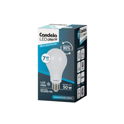 Lámpara Led 7w Candela Foco (Luz Fría)