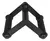 Puxador triangular preto com giro, ideal para móveis e armários.