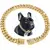 Coleira cubana de diamante para corrente de cachorro, coleira de corrente de met - comprar online