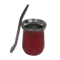 mate térmico de acero + bombilla curva - tienda online