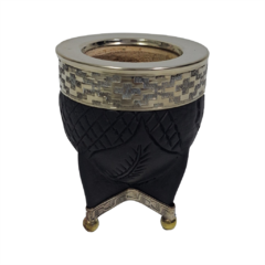 imperial de calabaza premium c/ guarda y virola de alpaca + cuero repujado + base de alpaca y bolitas de bronce - comprar online