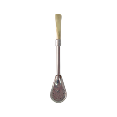Bombilla Curva (Acero inoxidable c/ pico de bronce)