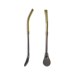 Bombilla Pico de Loro (Acero inoxidable c/pico de bronce)