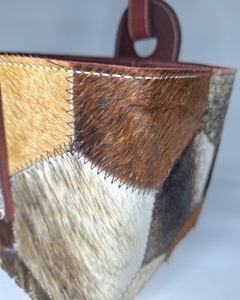Canasta Matera 4x4 - 100% Cuero c/ pelo vacuno natural - comprar online