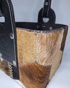 Canasta Matera 4x4 - 100% Cuero c/ pelo vacuno natural - comprar online