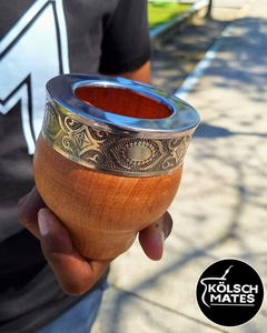 imperial de algarrobo c/ guarda de alpaca y virola lisa de acero + bombilla pido de loro - Kolsch Mates