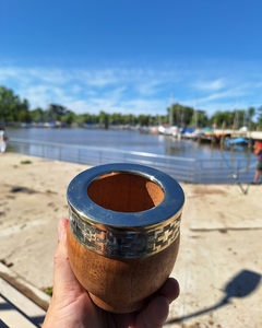 imperial de algarrobo c/ guarda de alpaca y virola lisa de acero + bombilla pido de loro - comprar online