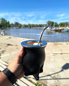 Mate Camionero de Calabaza c/ Virola de acero lisa + Bombilla pico de loro de acero inoxidable - Kolsch Mates