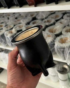 Mate Camionero de Calabaza c/ Virola de acero lisa + Bombilla pico de loro de acero inoxidable - comprar online
