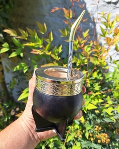mate imperial de calabaza c/ guarda y virola cincelada de alpaca