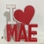 Placa Decorativa Dia das Mães I LOVE MÃE com Coração