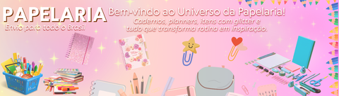 Banner da categoria Agendas, Cadernos e Papéis