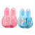 Mini Grampeador Fofo My Rabbit + 400 Grampos | Grampeador de Mesa Kawaii Azul ou Rosa | Kit Papelaria Escolar Escritório