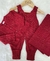Saída Maternidade com Manta Quadriculada Tranças - Vermelho