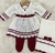 Saída Maternidade com Manta Carla - Branco com Vermelho