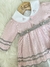Saída Maternidade com Manta Carla - Rosa Bebê com Cinza - Little Dots