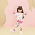 Conjunto Longo infantil menina branco e rosa