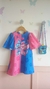 Vestido infantil rosa e azul stitch na internet