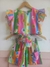 Conjunto infantil menina blusa e short colorido listrado - Li e Vi Kids
