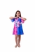 Vestido infantil rosa e azul stitch - comprar online