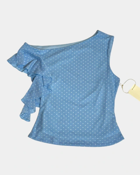 Top polka dots azul