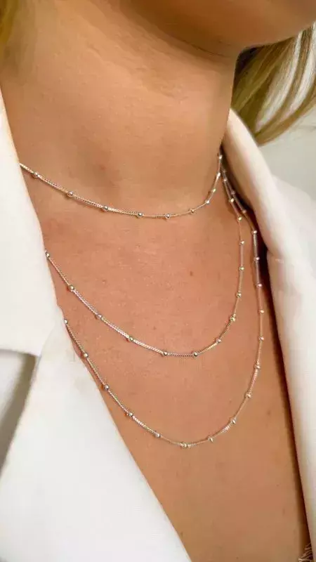 COLAR TRIPLO BALLS FOLHEADO Á PRATA 925 - comprar online