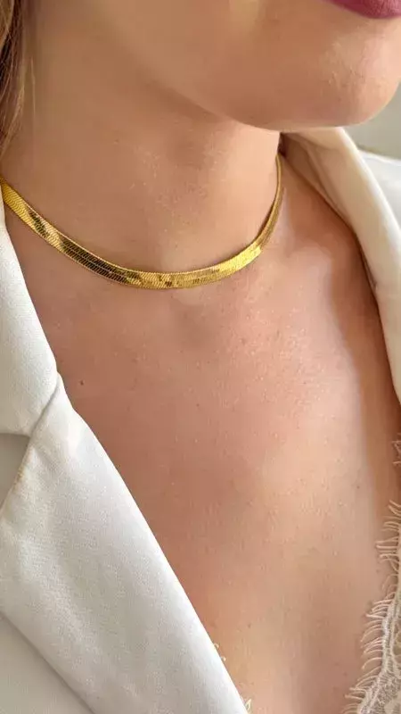 COLAR FITA FOLHEADO Á OURO18K - comprar online