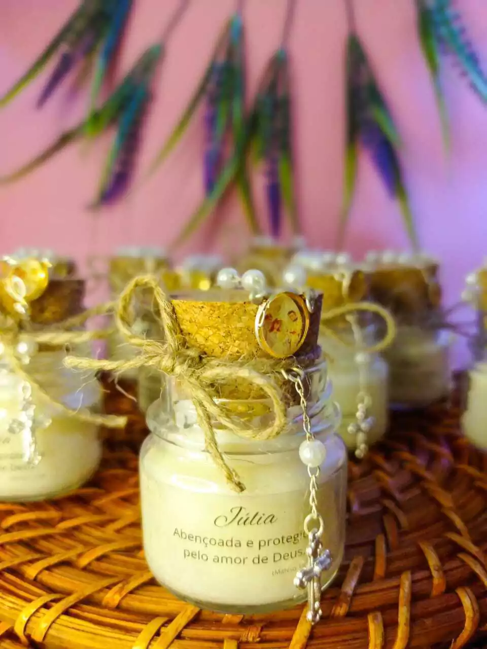 Vela Personalizada com Pote de Rolha - Lembrança Artesanal