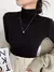 Blusa Gola Alta Manga Longa - T-shirt Feminina - Elegante Casual Trabalho - Pomba Store