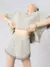 Terno casual solto elegante e versátil preguiçoso manga curta conjunto de duas peças para mulher 2024 verão novo item na internet