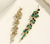 Aretes largos de cristales verde esmeralda - Cute Fashion Accesories