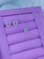 Conjunto brinco e colar zircônia redonda rosa com cravejado