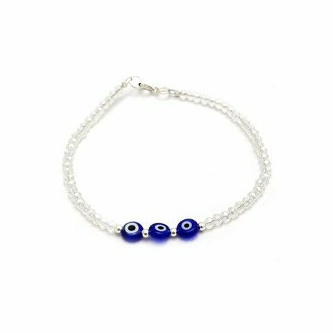 Plata 925 y Cistales - Pulsera con Ojos Turcos - comprar online