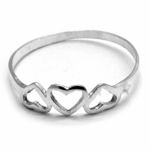 Plata 925 - Anillo Trio Corazón - comprar online