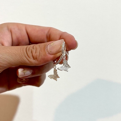 Acero Blanco - Aros Argollas Nakari Mariposas - comprar online