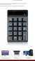 Mini 2.4g sem fio usb com fio teclado numérico 19 teclas