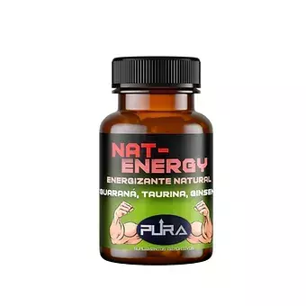 NAT ENERGY - Guaraná, Taurina y Ginseng múltiples beneficios - 30 cápsulas