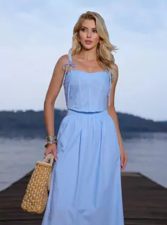 Conjunto saia com cropped - comprar online