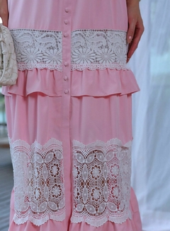 Vestido com crepe babado - Aimée Moda Feminina