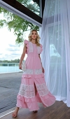 Vestido com crepe babado