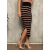 Saia Tricot Listrada Fenda Lateral Midi - comprar online