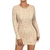 Vestido Gold de malha com fio torcido, moda feminina, pulôver, gola redonda, saia quadril - comprar online