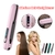 Alisador de cabelo Gold sem fio, chapinha, mini modelador 2 em 1, rolo USB 5000mAh, máx. 200 graus, modelador de cachos portátil sem fio, 4 níveis, uso seco e molhado.