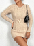 Vestido Gold de malha com fio torcido, moda feminina, pulôver, gola redonda, saia quadril - comprar online