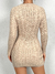 Imagem do Vestido Gold de malha com fio torcido, moda feminina, pulôver, gola redonda, saia quadril