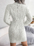 Vestido Gold de malha de manga comprida com decote em V de cor sólida, moda Ins, vestido de cintura fina, roupa feminina - loja online