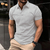 Camisa polo masculina de manga curta, cor sólida, com lapela e botões - MK GOLD