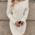 Vestido Gold de malha com fio torcido, moda feminina, pulôver, gola redonda, saia quadril - loja online